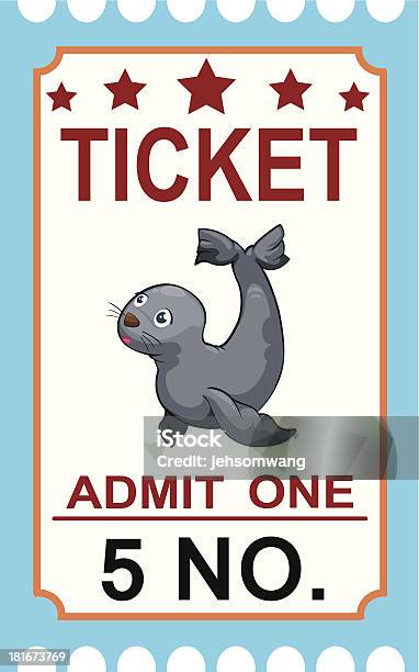 Ticket Zirkusrobbenmotiv Stock Vektor Art und mehr Bilder von Antarktis - Antarktis, Ticket, Aquarium - Haustierbedarf