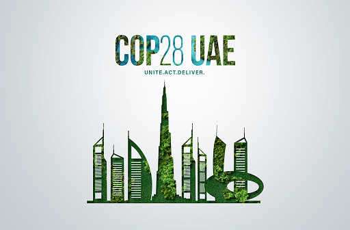 United Nations Climate Change Conference COP28 UAE. Event will be on 6-17 November 2023, in Emirate of Dubai, United Arab Emirates