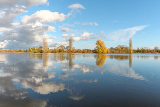 istock Flooded meadow after heavy rains. Autumn landscape. 1816743573