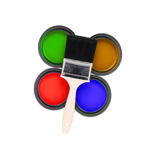 istock four colorful paint cans with paintbrush 181676252