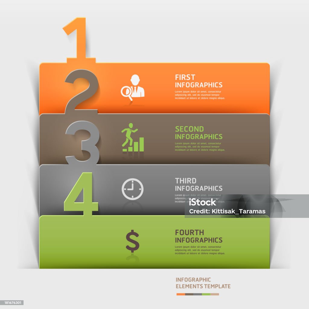 Moderno negocio infografía de papel de la plantilla. - arte vectorial de Abstracto libre de derechos
