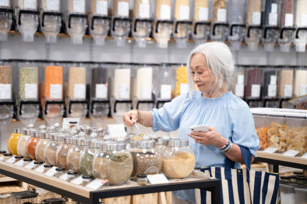 istock Senior Lady Engages in Eco-Conscious Shopping 1816780205