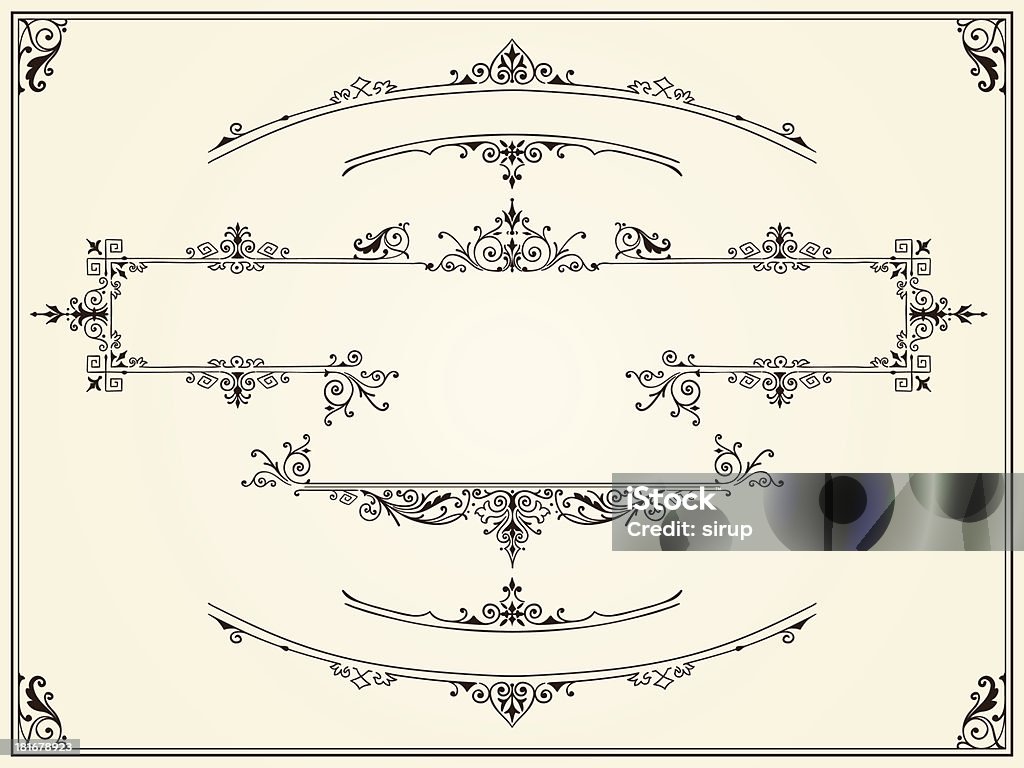 Aufwendige Kalligrafische design-Elemente-Rahmen - Lizenzfrei Altertümlich Vektorgrafik