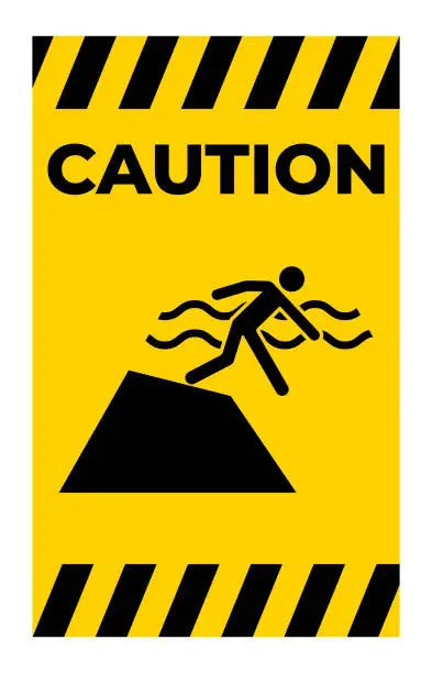 Vector illustration of Drop Off or Pick Up Sign Sudden Drop-off