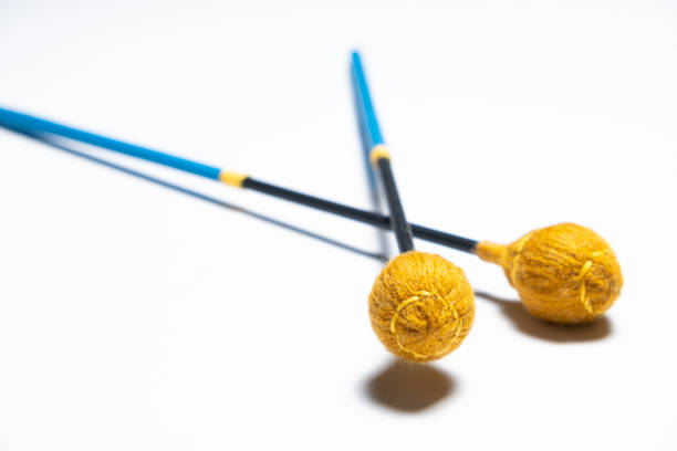 Handmade xylophone sticks on white background