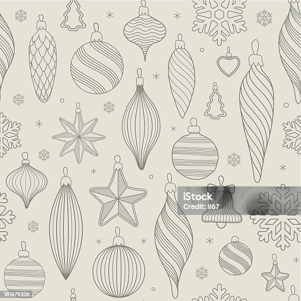Nahtlose Muster Mit Weihnachtsbaum Dekoration Stock Vektor Art und mehr Bilder von Baum - Baum, Bildkomposition und Technik, Christbaumkugel