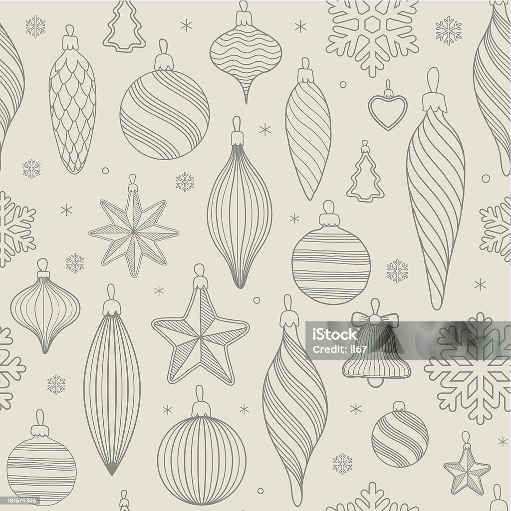 Motif sans couture avec des décorations d'arbre de Noël - clipart vectoriel de Arbre libre de droits