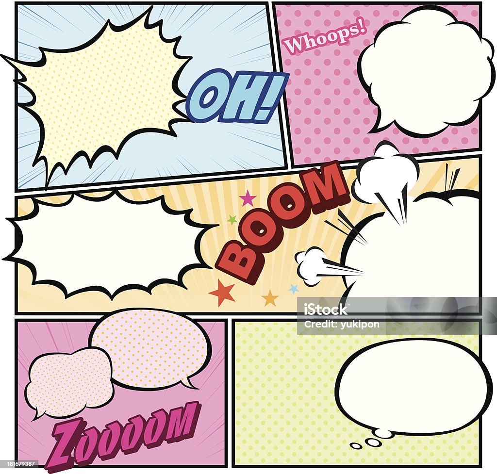 comic template ベクトル - しぶきのロイヤリティフリーベクトルアート