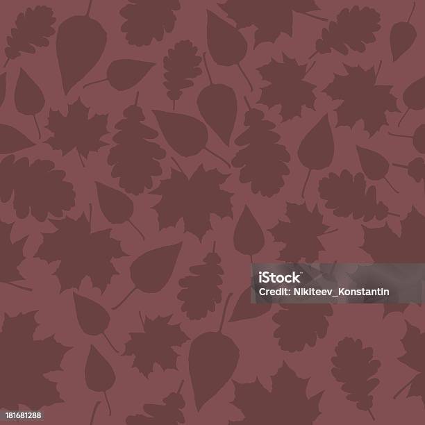 Vektormuster Der Silhoettes Herbst Blätter Auf Lila Hintergrund Stock Vektor Art und mehr Bilder von Abstrakt