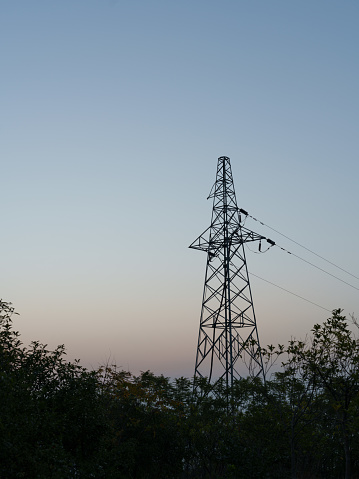 High Voltage Tower at Dawn