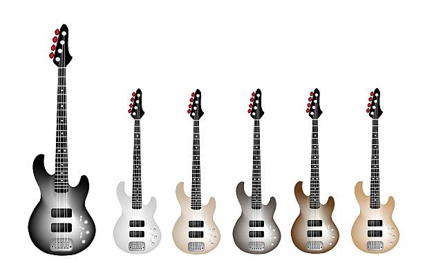 istock Beautiful Vintage Electric Guitars on White Background 181683988