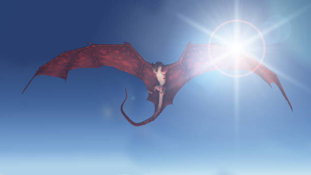 istock Red Dragon Attacking out of the Sun 1816859329
