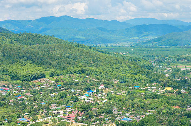 istock View from a mountain village in the forest. 181686059