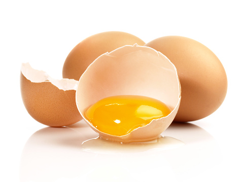 Brown Eggs on white Background