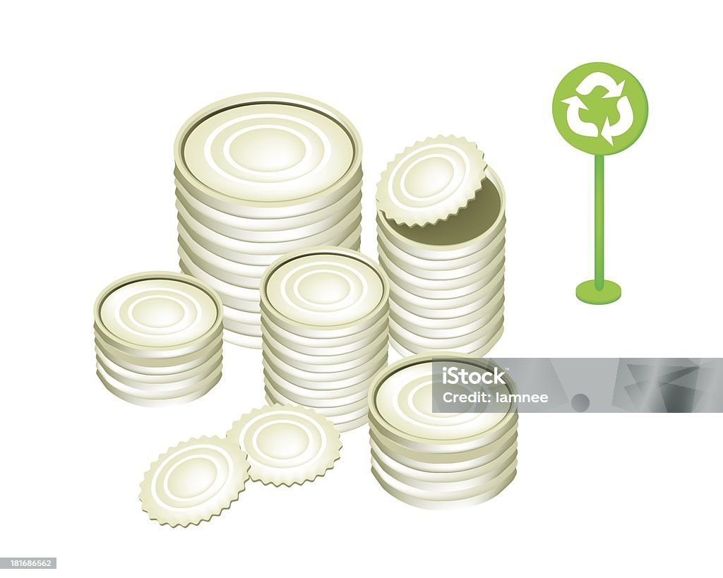 Latas de aluminio o estañado y símbolo de reciclaje - Ilustración de stock de Agarrar libre de derechos