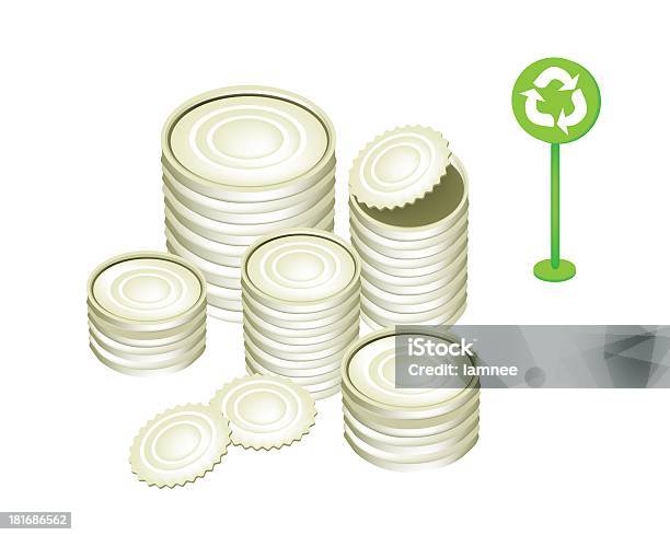 Ilustración de Latas De Aluminio O Estañado Y Símbolo De Reciclaje y más Vectores Libres de Derechos de Agarrar