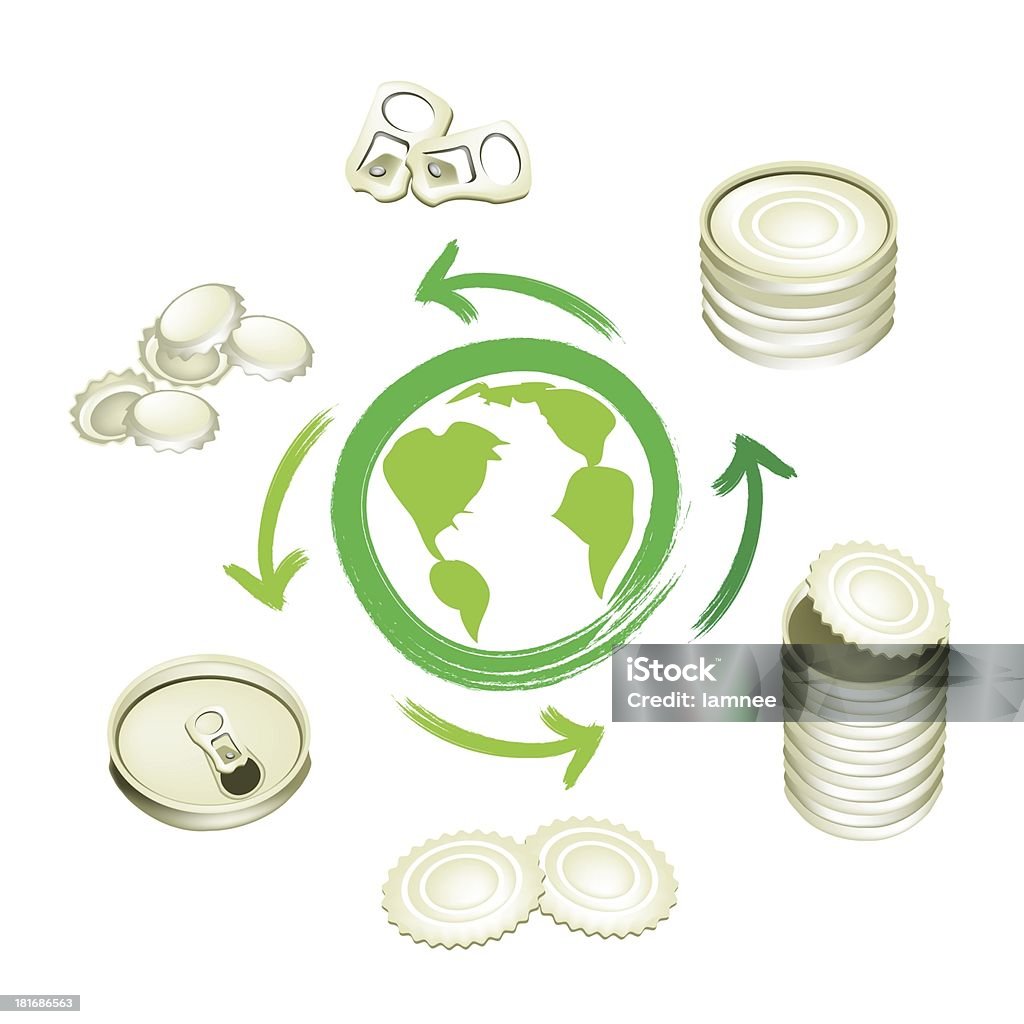 Alluminio può Simbolo del riciclaggio per salvare il mondo - Illustrazione stock royalty-free di Icona