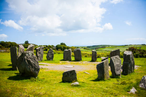 Soussons Cairn Circle Dartmoor Devon in the National Park a Bronze Age relic and tourist attraction