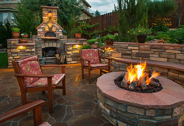 can you have a fire pit under a covered patio