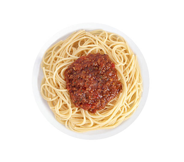 istock Spaghetti a la Bolognese in the white plate isolated 181689131