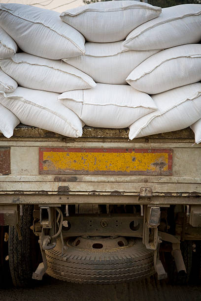 istock Rice sacks on the truck 181689646