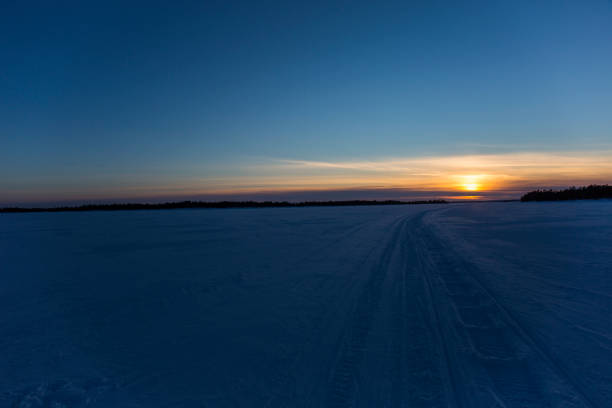 Winter in Inari lake, Lapland, Finland