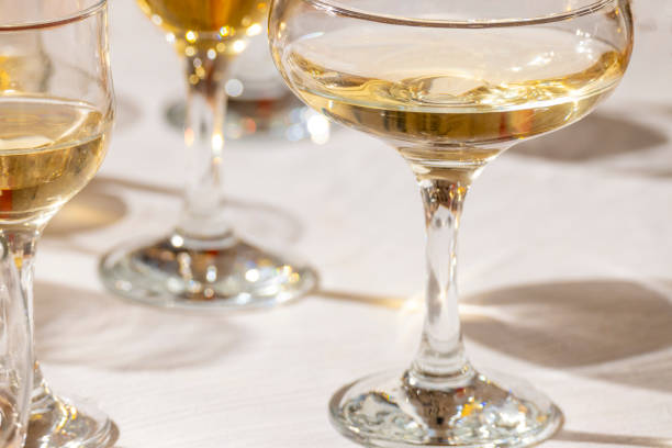 istock Glasses with different wine types on the table, wine tasting, party and celebration concept. 1816937496