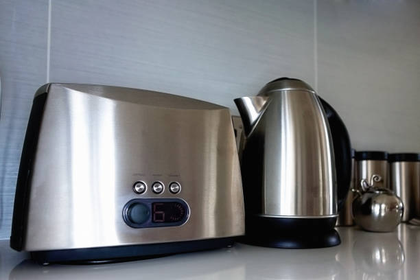 istock Modern toaster, kettle and containers on the counter in a stylish modern kitchen 1816948616