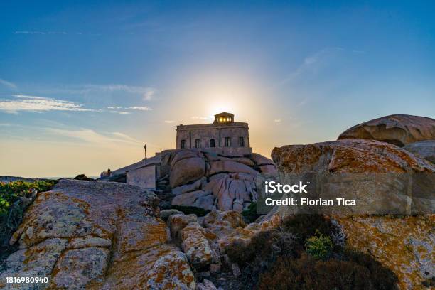 The Capo Testa Lighthouse Stock Photo - Download Image Now - Building Exterior, Color Image, Horizontal
