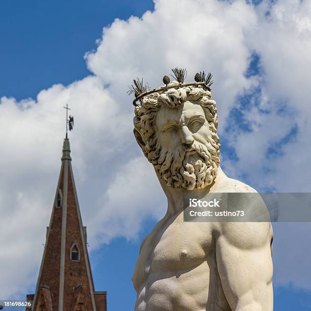 Florence Estátua De Netuno - Fotografias de stock e mais imagens de Cultura grega - Cultura grega, Escultor, Grego clássico