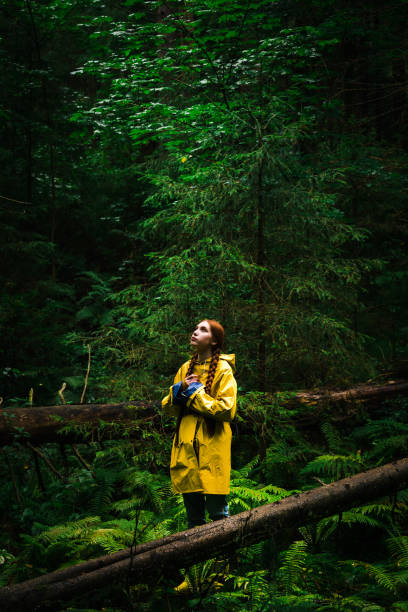 istock Woman in yellow raincoat 1816990546