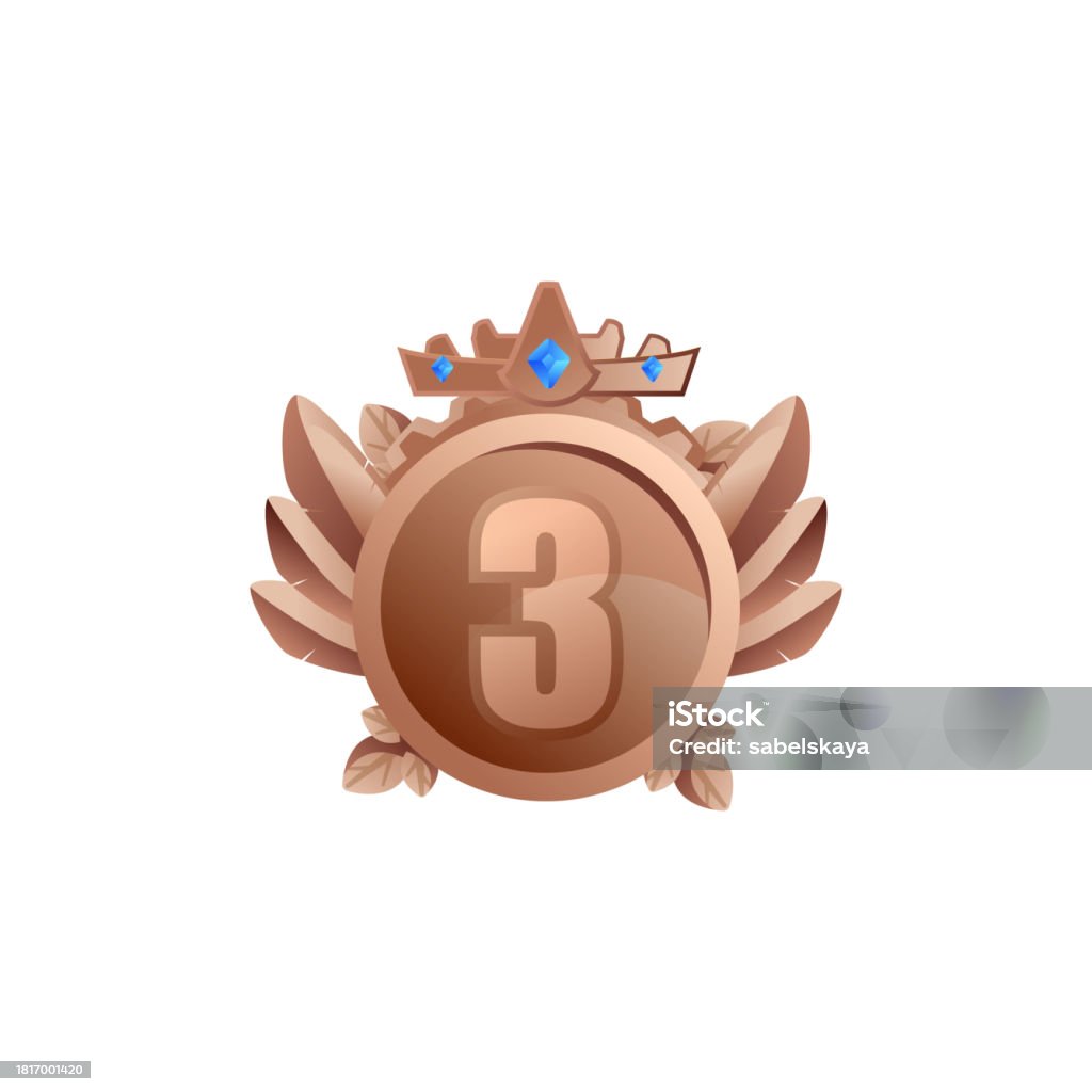 Current Ranking 3rd Place Bronze Third Place Ranking Award Realistic Vector Illustration Isolated ...
