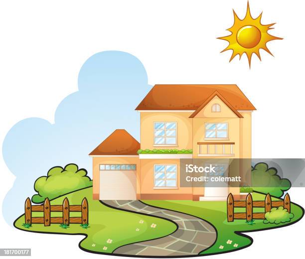 House Vecteurs libres de droits et plus d'images vectorielles de Arbre - Arbre, Bleu, Centrale thermique solaire