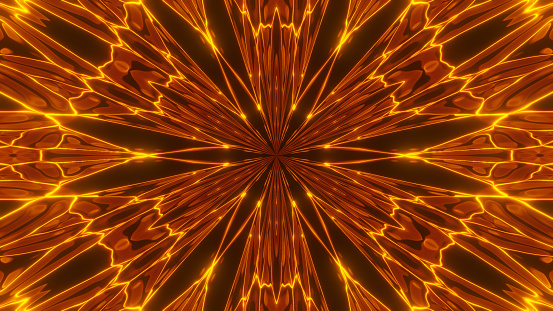 Abstract cosmic chaos background. Symmetric kaleidoscope backdrop from Liquid hypnotic rays.