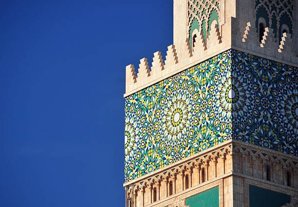 casablanca, marruecos: la mezquita de hassan ii, zellidj azulejos - ii fotografías e imágenes de stock