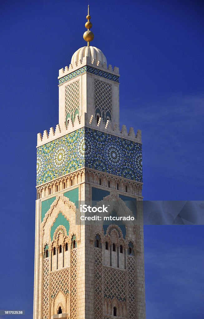 Casablanca, Marruecos: Mezquita de Hassan II, el minarete - Foto de stock de Adorador libre de derechos