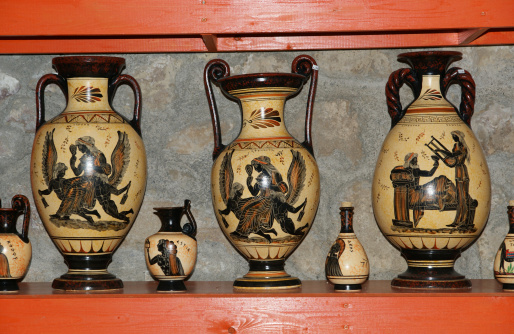 Ceramics souvenir shop, traditional Greek vases