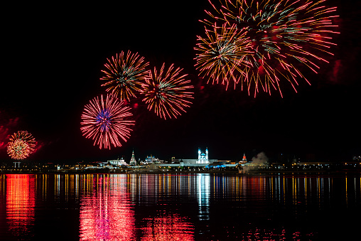 Fireworks on the Kazanka River, Kazan.