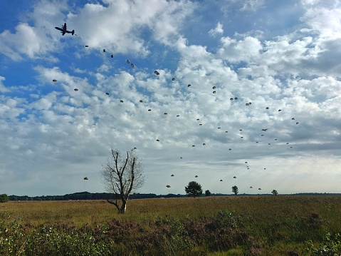 Mass airborne dropping over Ginkelse heide Ede The Netherlands