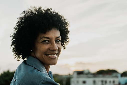 Portrait of a mature woman outdoors