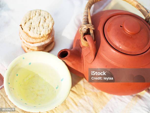 Ceramic Kettle And Cup Of Green Tea Stock Photo - Download Image Now - Art And Craft, Ceramics, Ceremony