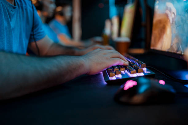 istock Close-up of Gamer Hand Using Keyboard 1817046381