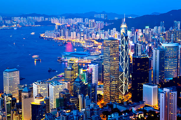 istock Hong Kong city night view at peak 181704999