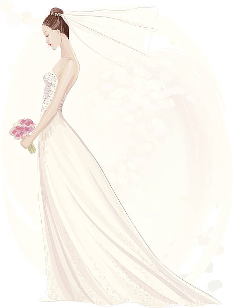 ilustrações de stock, clip art, desenhos animados e ícones de noiva - bride backgrounds white bouquet