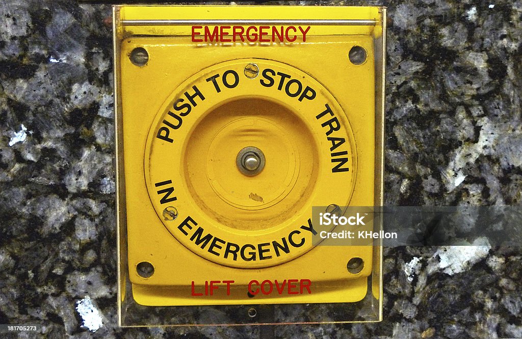 Botão de paragem de emergência - Royalty-free Amarelo Foto de stock