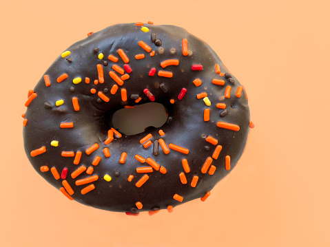Halloween Special: Glazed Chocolate Doughnut with Orange Sprinkles