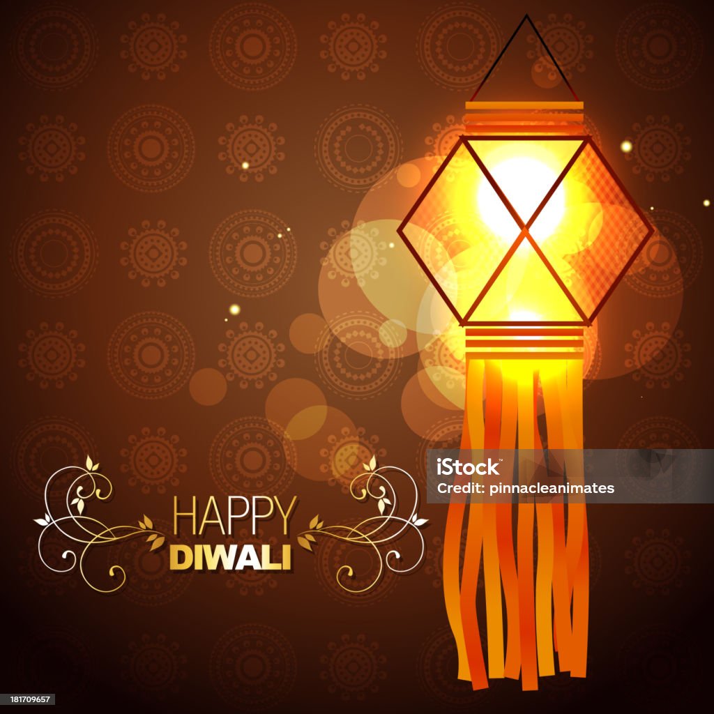 Glühende Lampe Hintergrund - Lizenzfrei Diwali Vektorgrafik