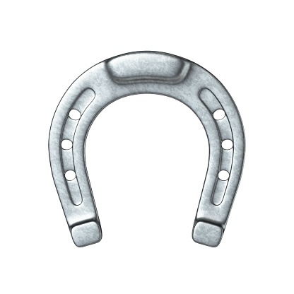 Metal horseshoes 3D rendering illustration isolated on white background