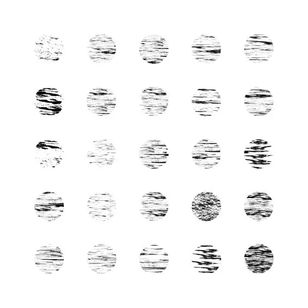 Vector illustration of Set of grunge black and white