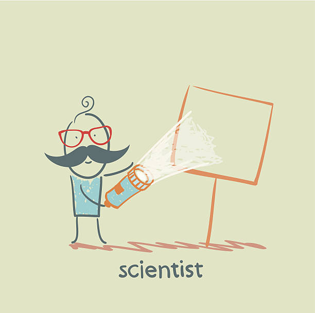 scientist vector art illustration